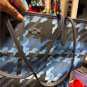 Coach Camouflage Tote in Blue and Gray
